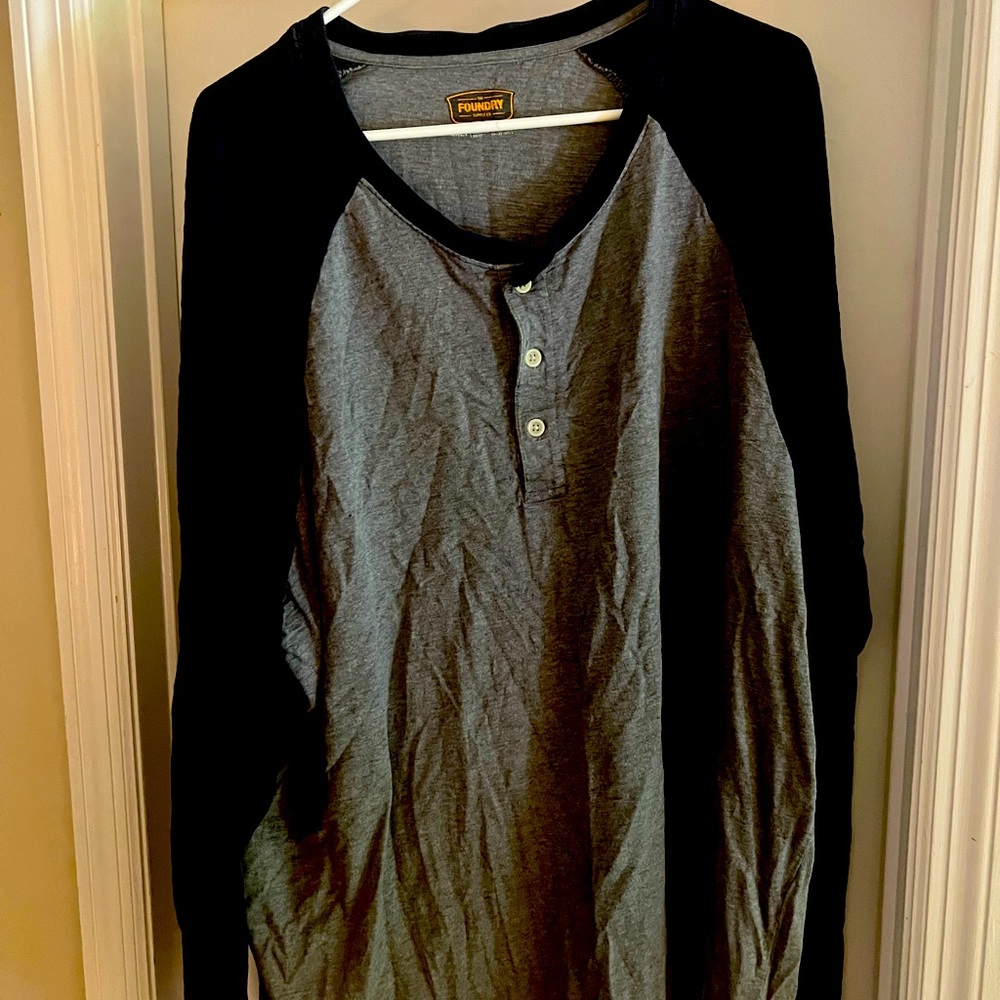 Foundry, big and tall Henley t shirt.